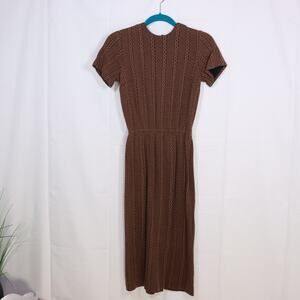 Vintage Lynn’s of Houston Brown Knit Midi Dress Union Label